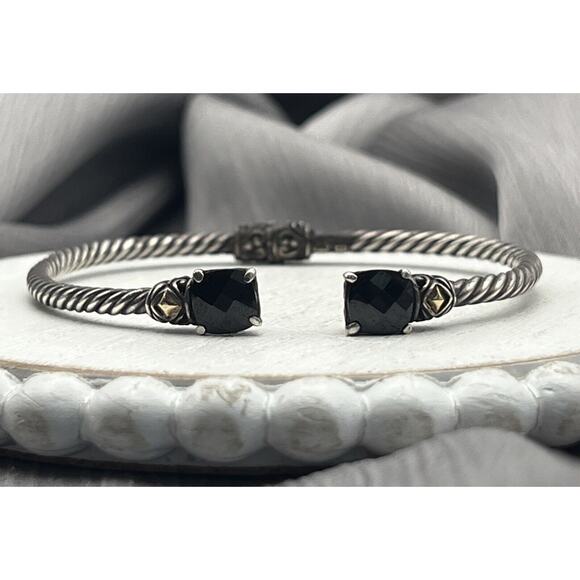 Samuel B Benham BJC Bracelet Sterling Silver 925 18k & Black Onyx Signe